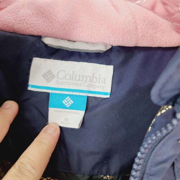 Columbia Girl's Pink Navy Mighty Mogul II Insulated Winter Snow Jacket Size M - Picture 6 of 7